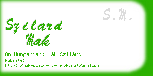 szilard mak business card